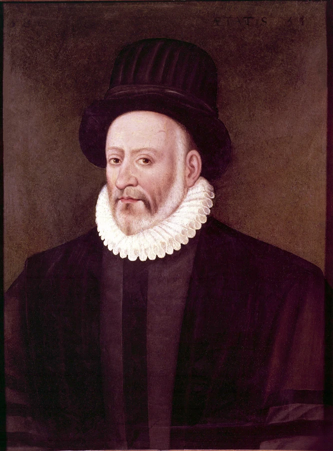 Painted portrait of Michel de Montaigne attributed to Étienne Martellange, 1587